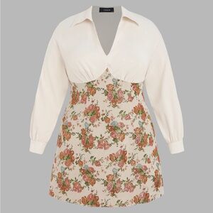 Floral Patched Mini Dress